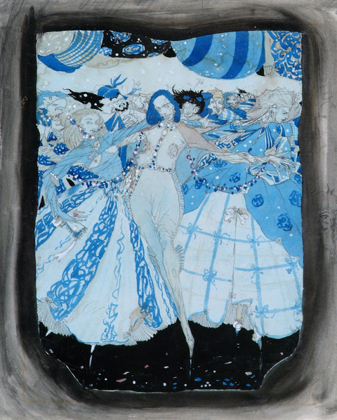Credit: Harry Clarke, At Length Burst in the Argent Revelry (Design for the Eve of St Agnes window), c.1923, Collection Crawford Art Gallery 