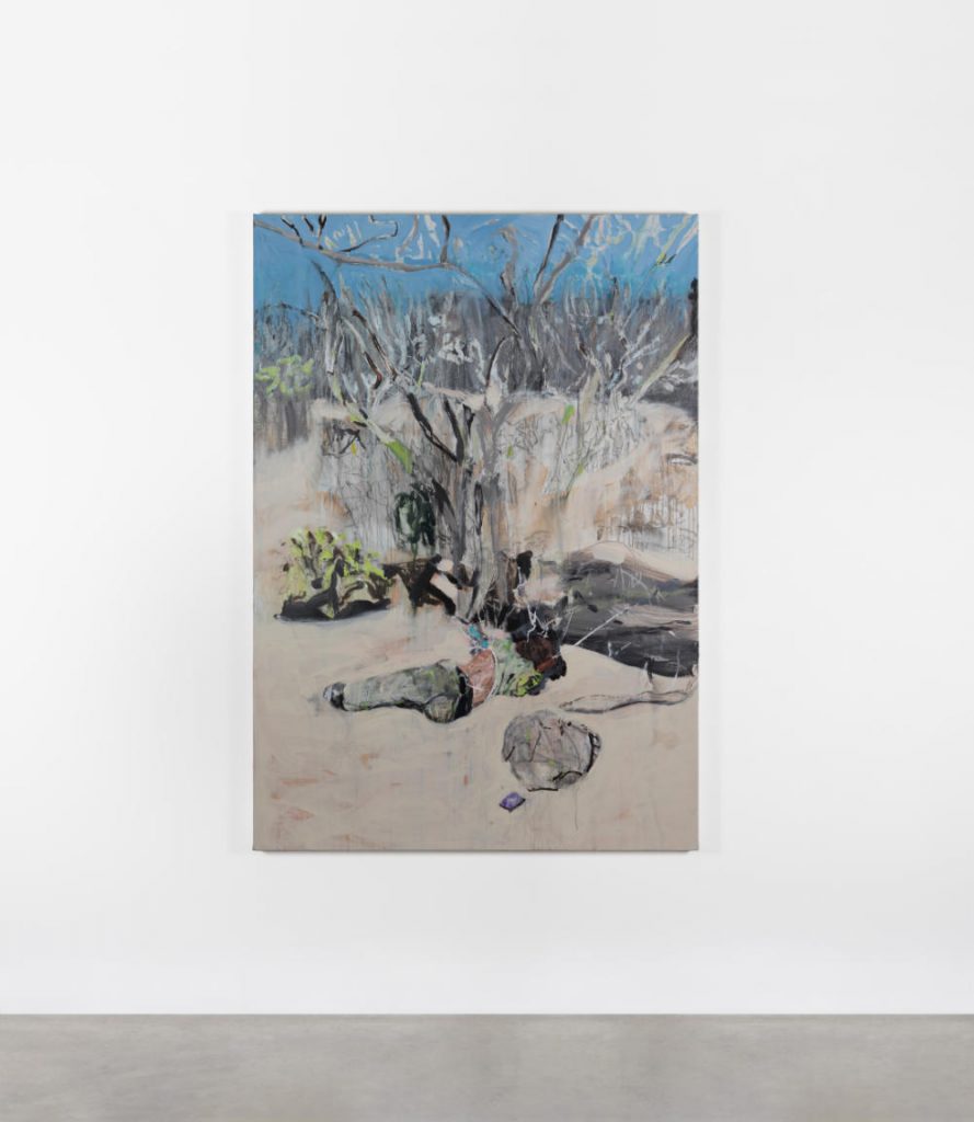 Image:  Brian Maguire, 'Arizona Border 3', 2020, acrylic on canvas, 200 x 140 x 4.5cm. Courtesy of the Artist and Kerlin Gallery, Dublin.