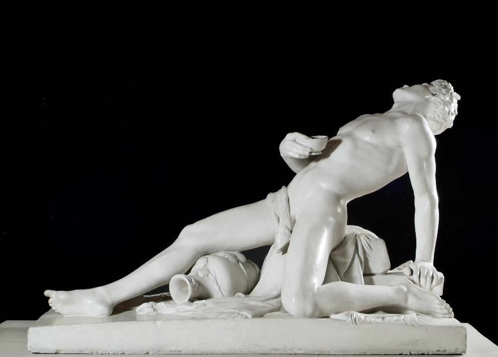 1. John Hogan, The Drunken Faun, 1826, plaster original, 98 x 155 x 70 cm. Presented, William Horatio Crawford, Esq_