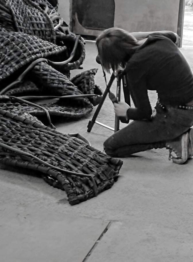 Evgeniya Martirosyan in the Kilnagleary studio 