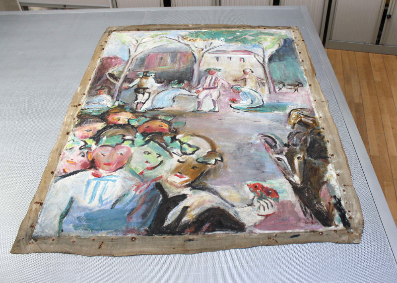 After treatment on heated vacuum table