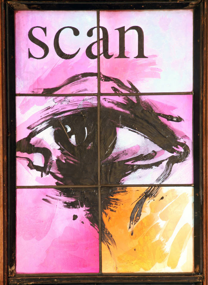 James Scanlon, Lonradh, (detail) 1993, stained-glass installation, 275 x 130 cm. Presented, Friends of the Crawford Art Gallery, 1993. © the artist