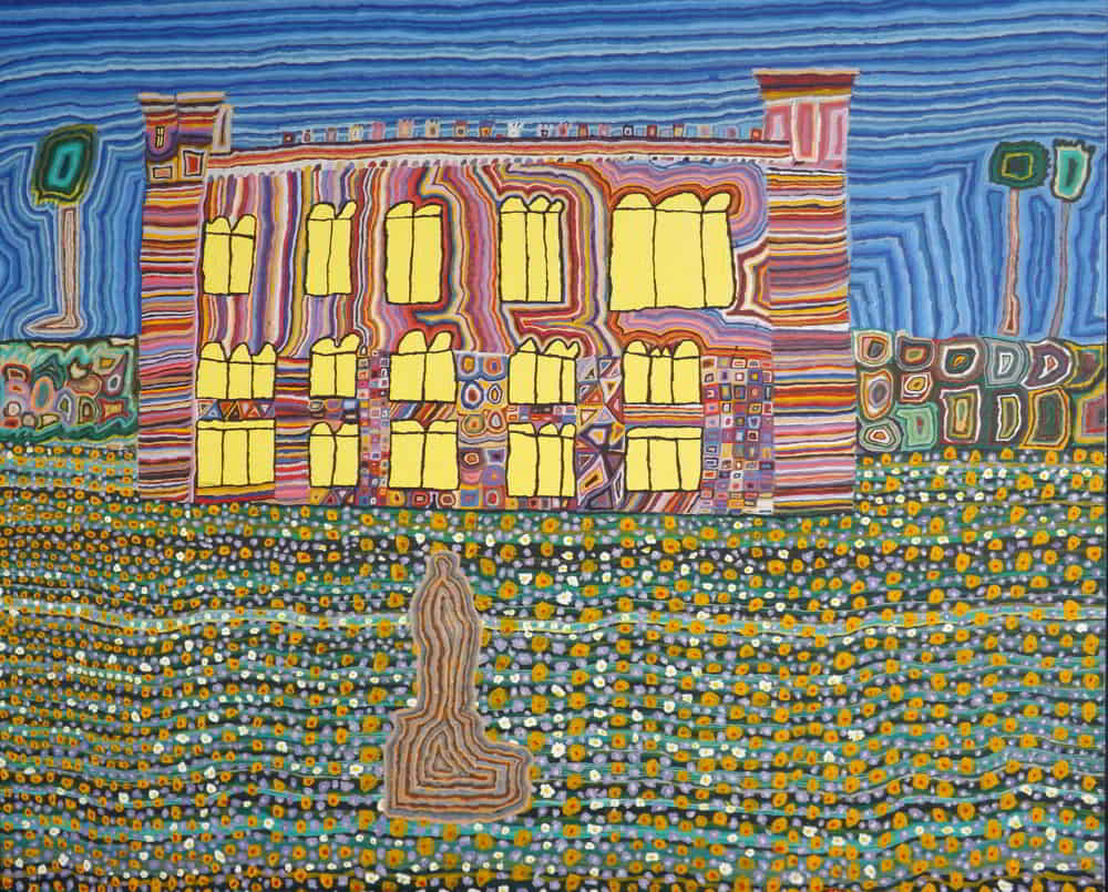 Image: Marie Holohan, ‘Johnstown Castle’, 2018, acrylic on canvas. Courtesy of the Artist and CUMAS Arts Ability Studio Group.