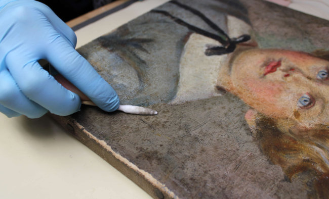 Mahony, Portrait of a Boy with Blue Eyes restoration