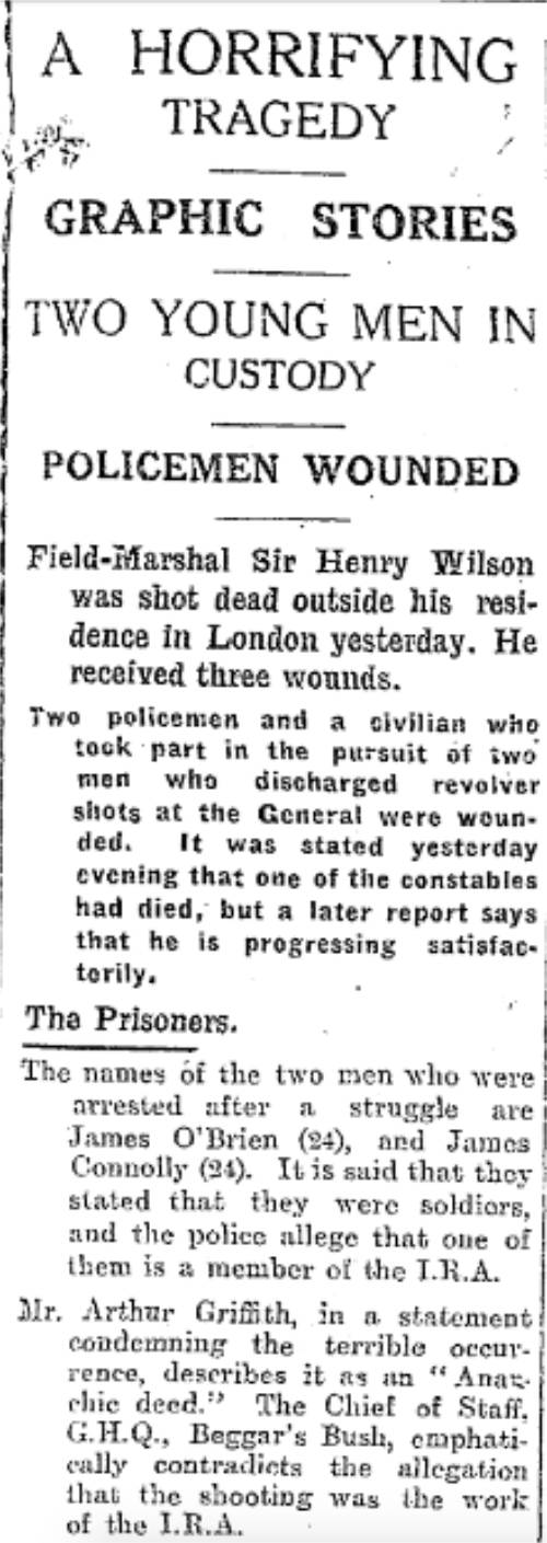 Source: Irish Independent Friday 23 June 1922