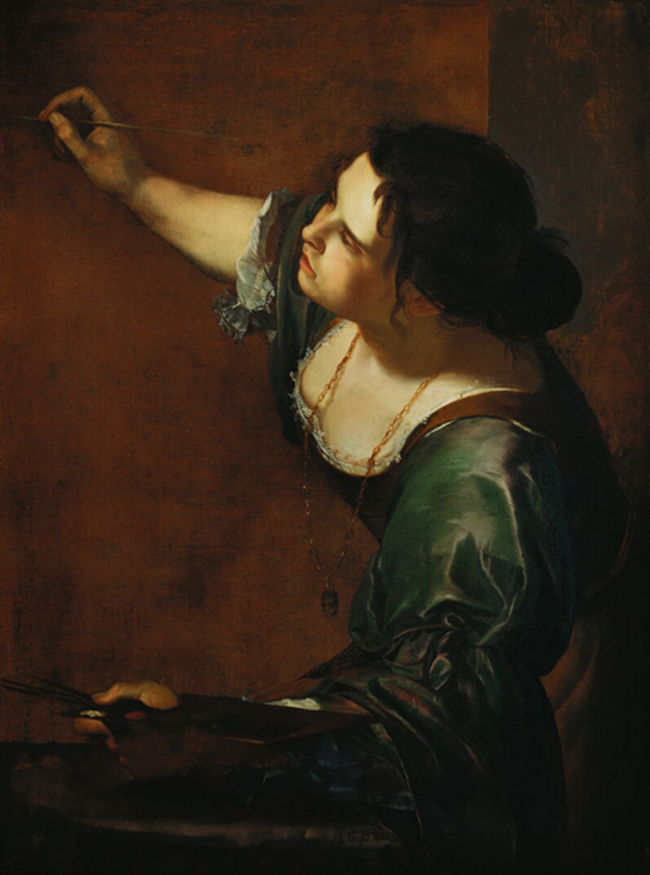 Artemisia Gentileschi: Self-portrait as the Allegory of Painting (La Pittura) 1638. 
(Royal Collection; photo public domain US; picture of the day, English Wikipedia March 8 2015).

