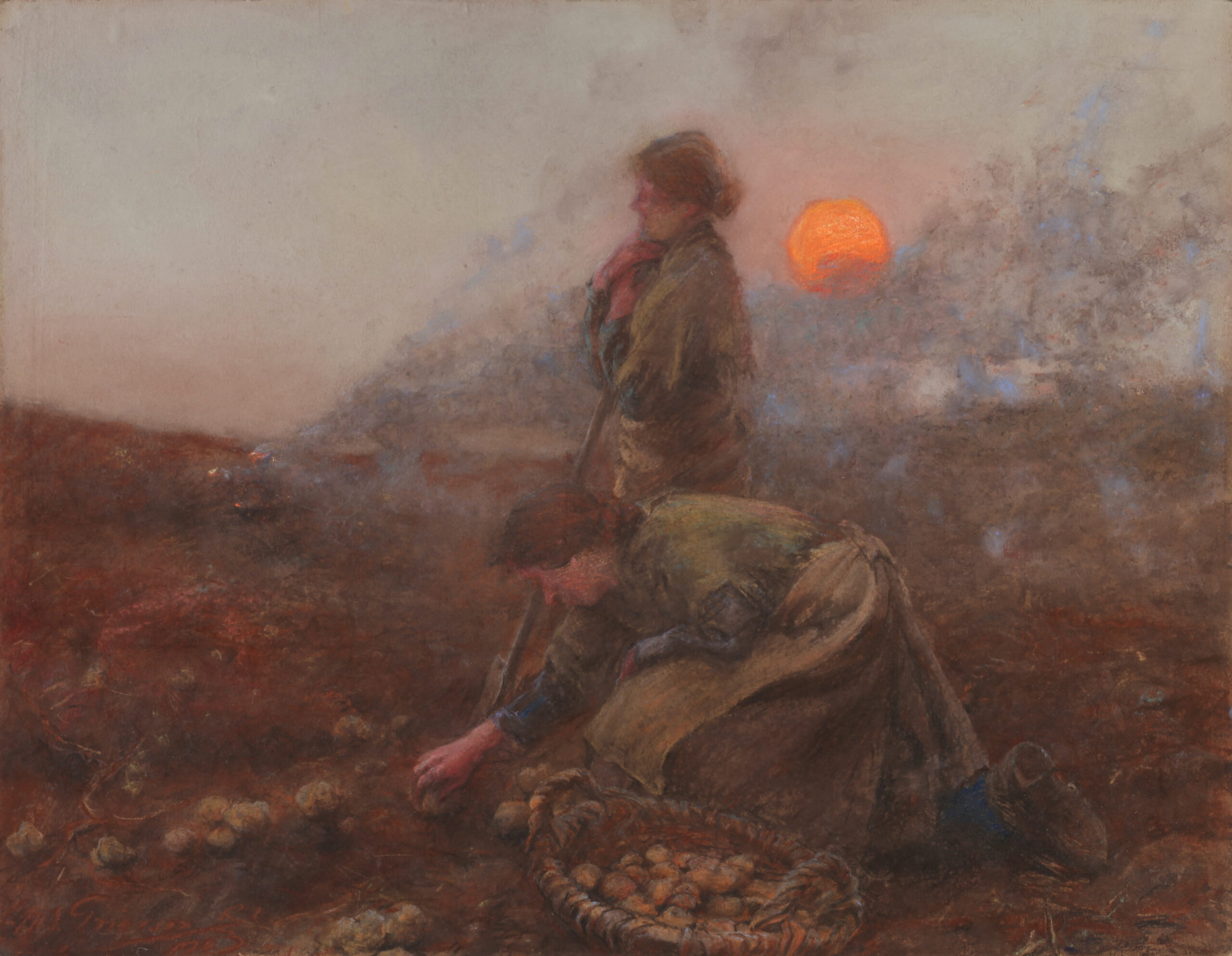 Charles MacIver Grierson, Potato Diggers in the West, 1903, pastel on paper, 51 x 66 cm. Purchased, 1998