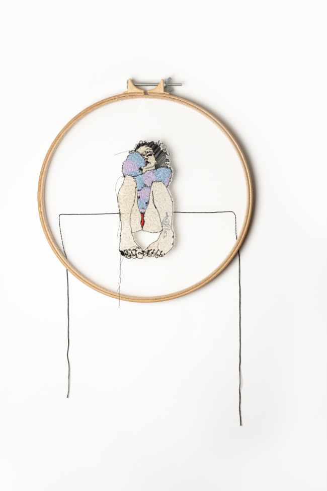 Ciara O'Connor, Self-portrait in Red Knickers, 2022