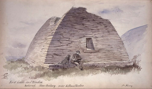 East Gable and Window Ancient Stone Oratory near Kilmalkedar Church, Co. Kerry