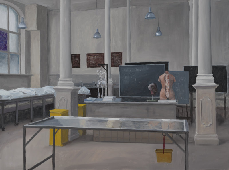 Eithne Jordan, Anatomy Room V, 2022, oil on linen, 97 x 130 cm. Purchased, the Artist, 2022. © the artist