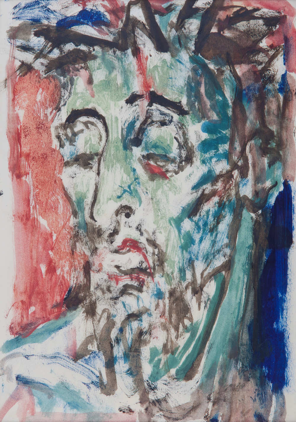 Evie Hone, Head of Christ, n.d., watercolour on paper, 25 x 36 cm. Presented, 2010. © the artist’s estate_