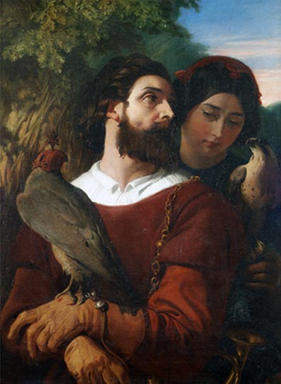 The Falconer 1853 Oil on canvas