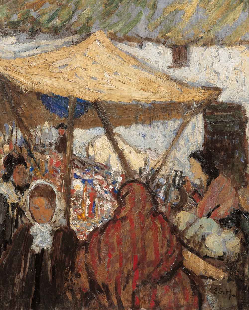 Grace Henry, Claddagh Market, Galway, 1916-18, oil on panel, 40 x 32 cm. Presented to the State, 2012 (AIB Art Collection). © the artist’s estat optimised