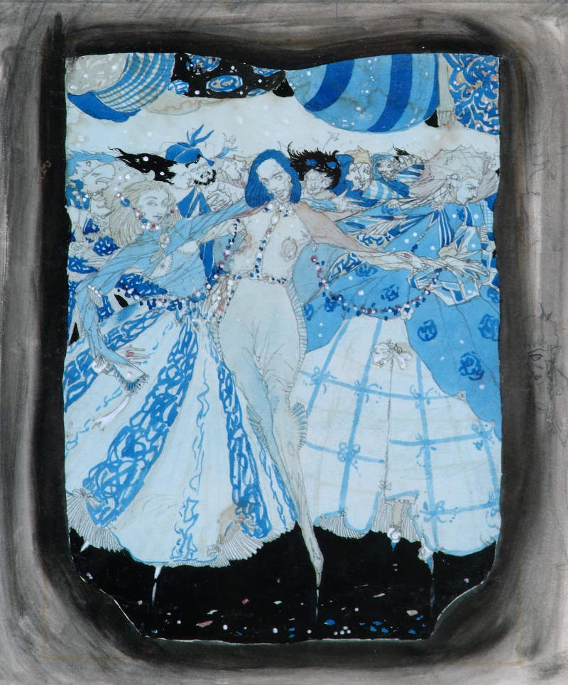 Harry Clarke, At Length Burst in the Argent Revelry, c.1923, pencil, watercolour and gouache on paper, cm. Purchased, the Artist, 1924 (Gibson Bequest) Web