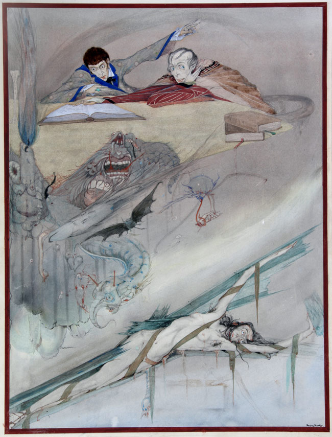 Harry-Clarke,-The-Fall-of-the-House-of-Usher,-1923,-pencil-and-watercolour-on-paper,-40-x-29.8-cm.-Purchased,-the-Artist,-1924-(Gibson-Bequest-Fund)