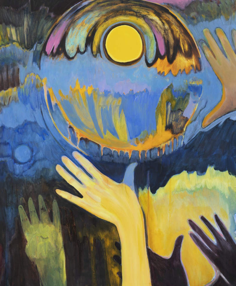 Isabel Nolan, Electrons don’t have scars, 2020, water-based oils on canvas, 60 x 50 cm. Presented, RTÉ, 2021 (Commissioned as part of RTÉ Illuminations, 2020). © the artist