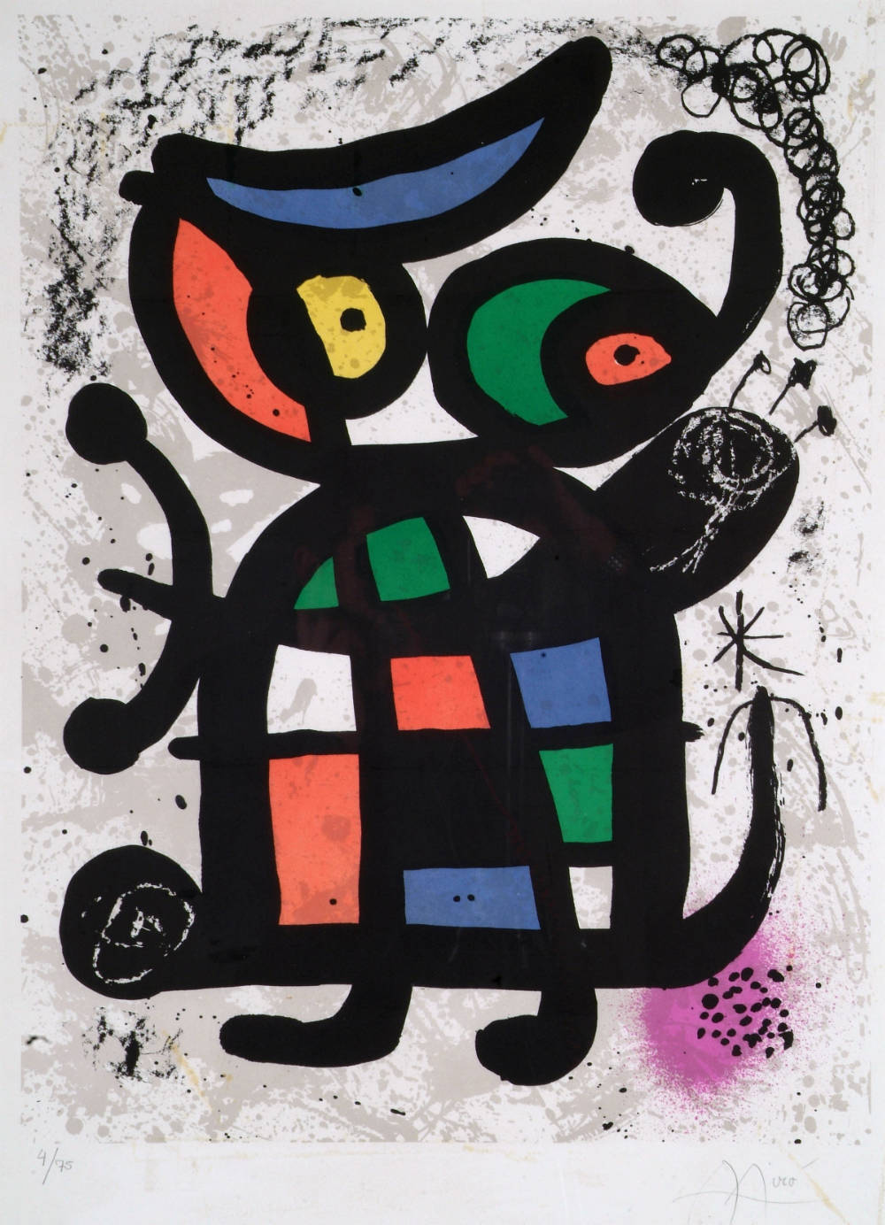 Joan Miró, Figure Walking, n.d., lithograph, 76 x 56 cm. Purchased, 1982. © the artist's estate_