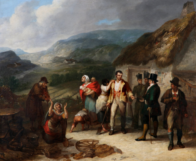 John Joseph Tracey, A Scene of Bygone Days, 1845, oil on canvas, 63 x 75 cm. Purchased, 2010