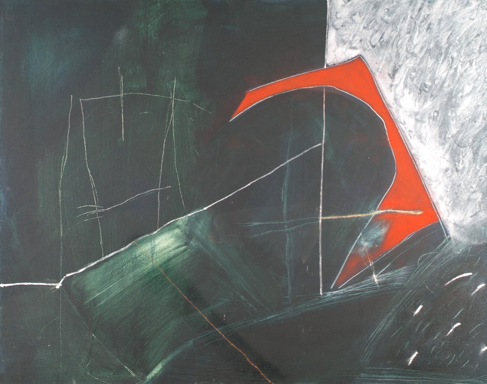 Katherine Boucher Beug, Entering, 1993, acrylic, pastel and pigment on canvas, 36 x 45 cm. Purchased, 1994. © the artist_