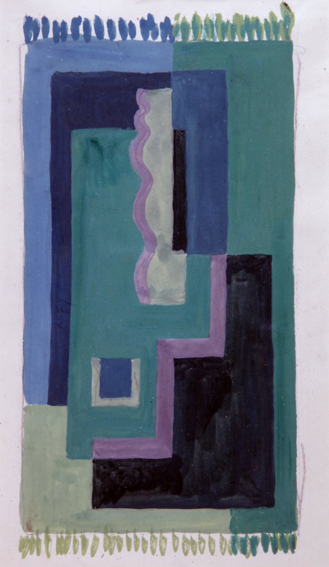 Mainie Jellett, Carpet Design, undated, watercolour on paper, 23 x 12 cm. Presented, 1993 web