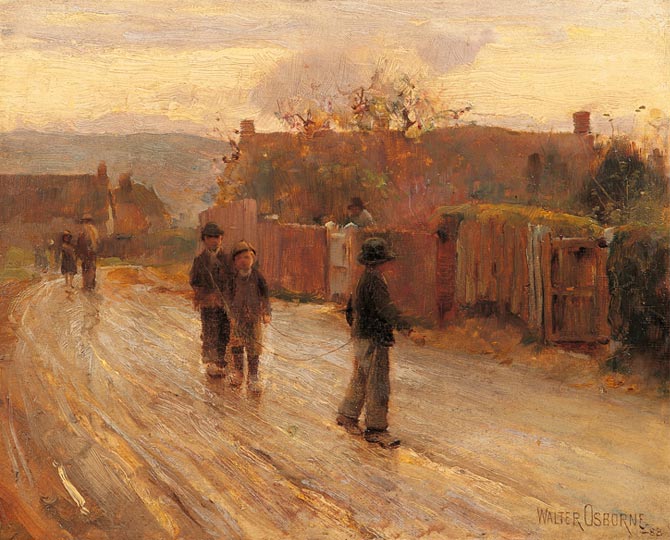 Walter Osborne (1859-1903) A November Morning 1888 oil on panel, Part of the AIB Art Collection, Donated to the State, 2012 Exhibitions