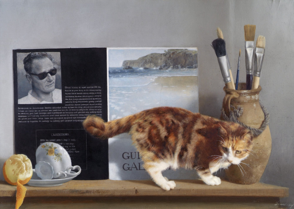 Patrick Hennessy, Self Portrait and Cat, 1978.