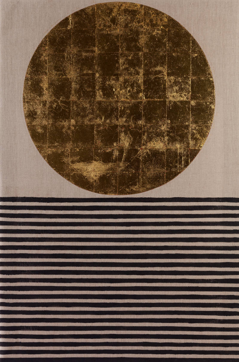 Patrick Scott, Meditation Painting 33, c.2006, acrylic and gold leaf on canvas, 122.3 x 80.9 cm. Bequeathed, the Artist, 2014. © the artist’s es