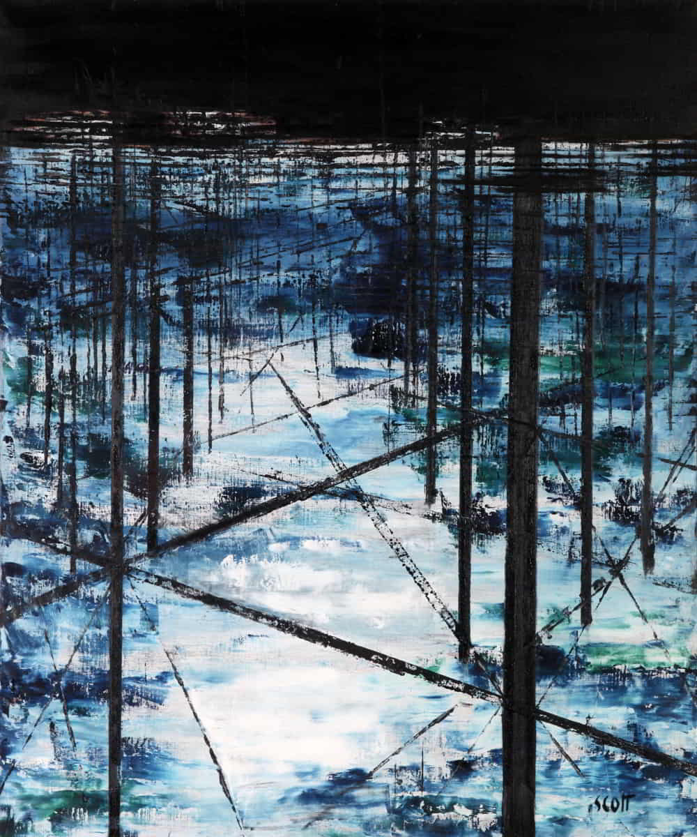 Patrick Scott, Under the Pier, c.1959, oil on canvas laid on board, 74.5 x 62.2 cm. Presented, 2006 (Great Southern Collection). © the artist's