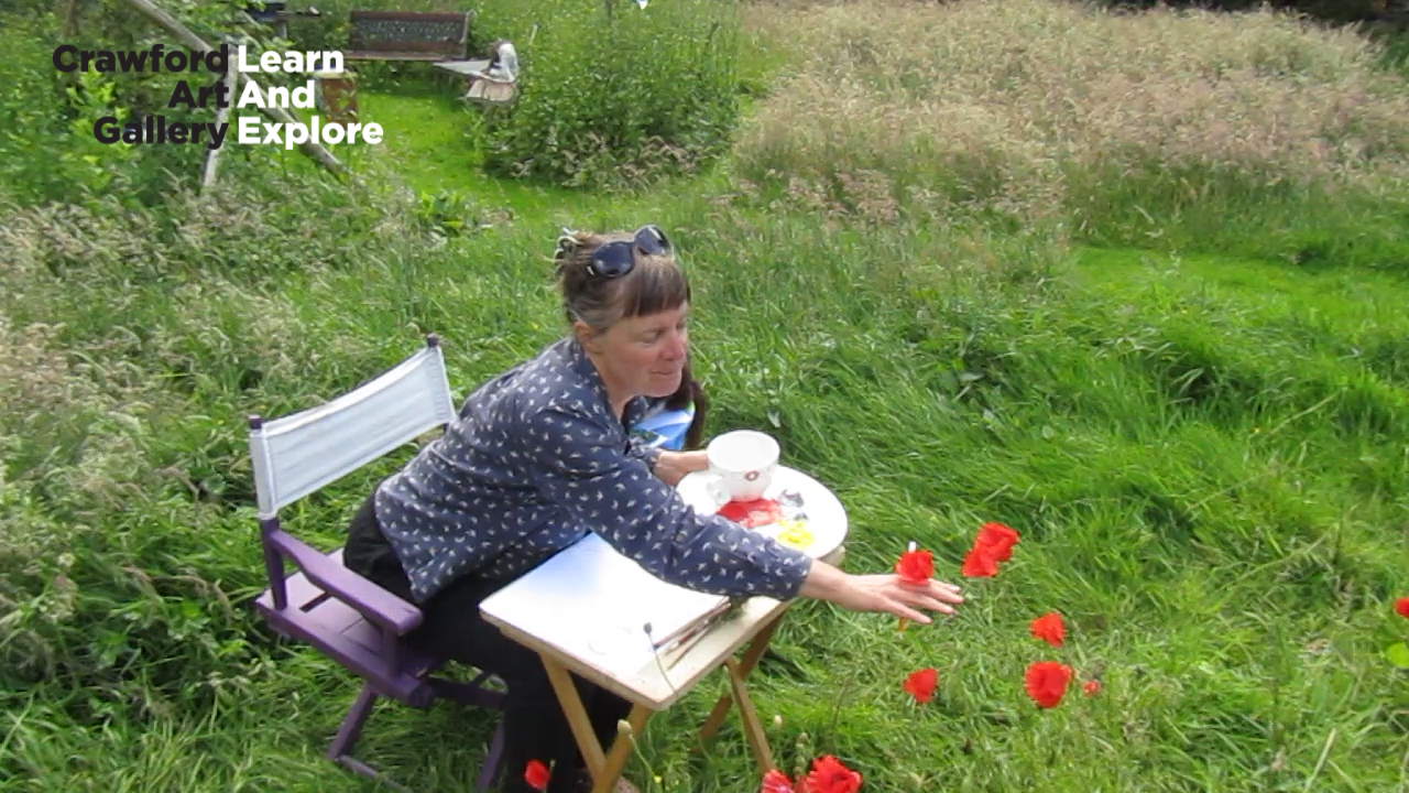 Poppies painting with artist Gillian Cussen