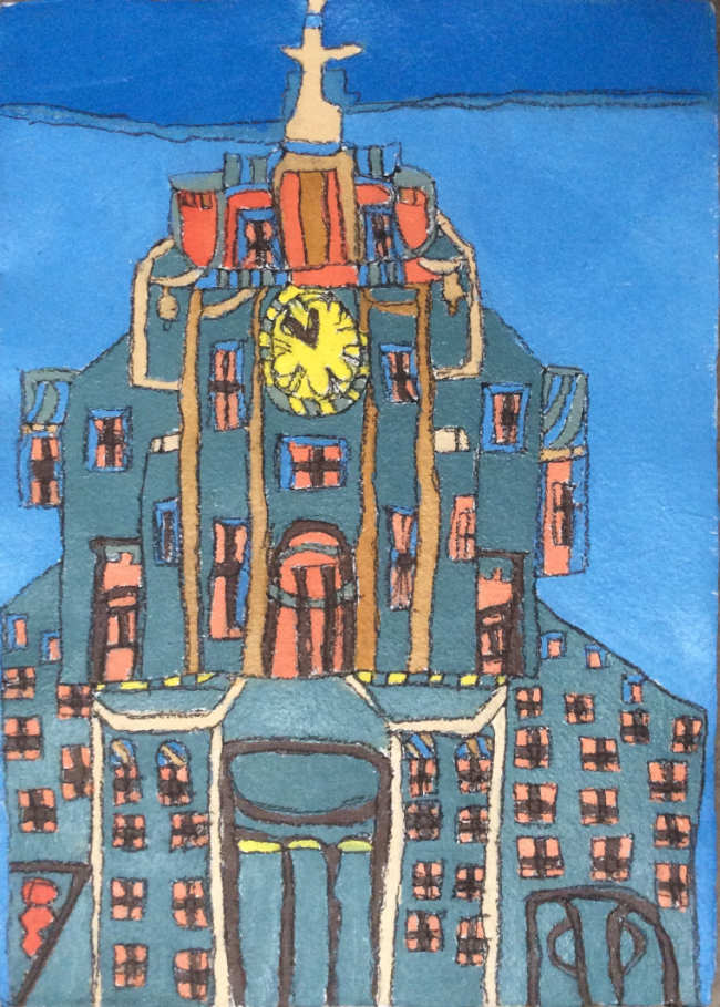 Image: Rosaleen Moore, ‘Library. N.Y.’, 2020, acrylic and charcoal on paper. Courtesy of the Artist and Crawford Supported Studio. 