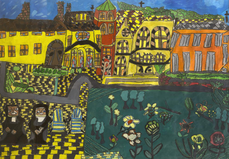 Rosaleen Moore, Nano Nagle Place, undated, acrylic and charcoal on paper, 82 x 58 cm. Purchased