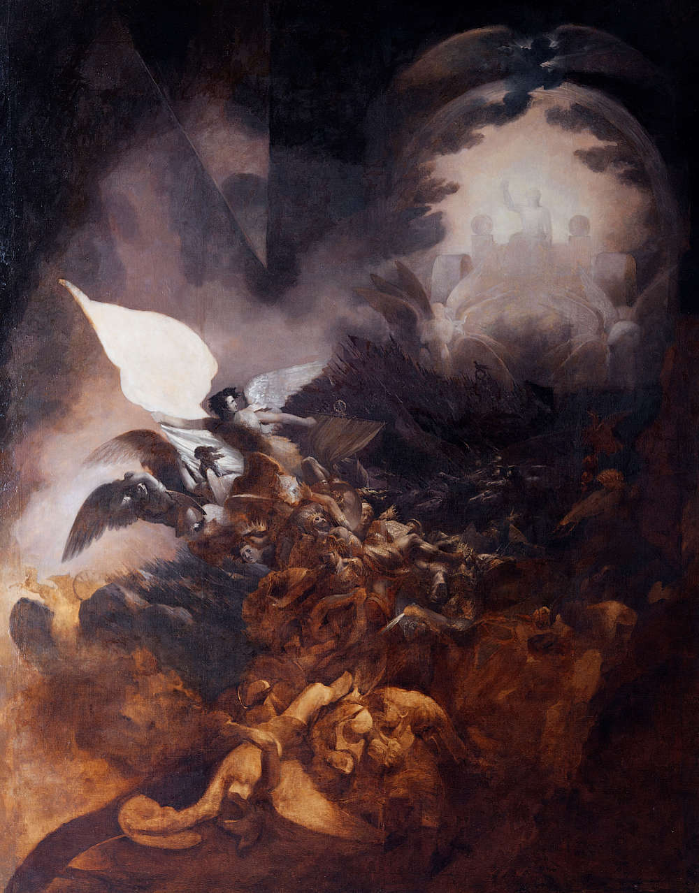 Samuel Forde, Fall of the Rebel Angels, 1828, oil on canvas. Presented, William Edward Gumbleton, 1911_