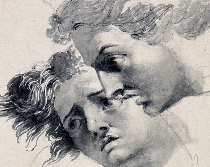 Three Heads, One with Dragon Helmet (Detail) c. 1828