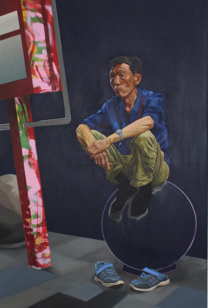 Image: Stephen Doyle, Meditating Tongqui, 2020, oil on mixed media and canvas. Courtesy of the Artist.