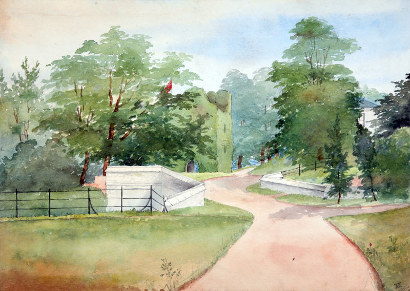 Susanna Adelaide Deane, Dundanion, View from the West, 1860, watercolour on paper, 25.5 x 36 cm. Purchased, 2001