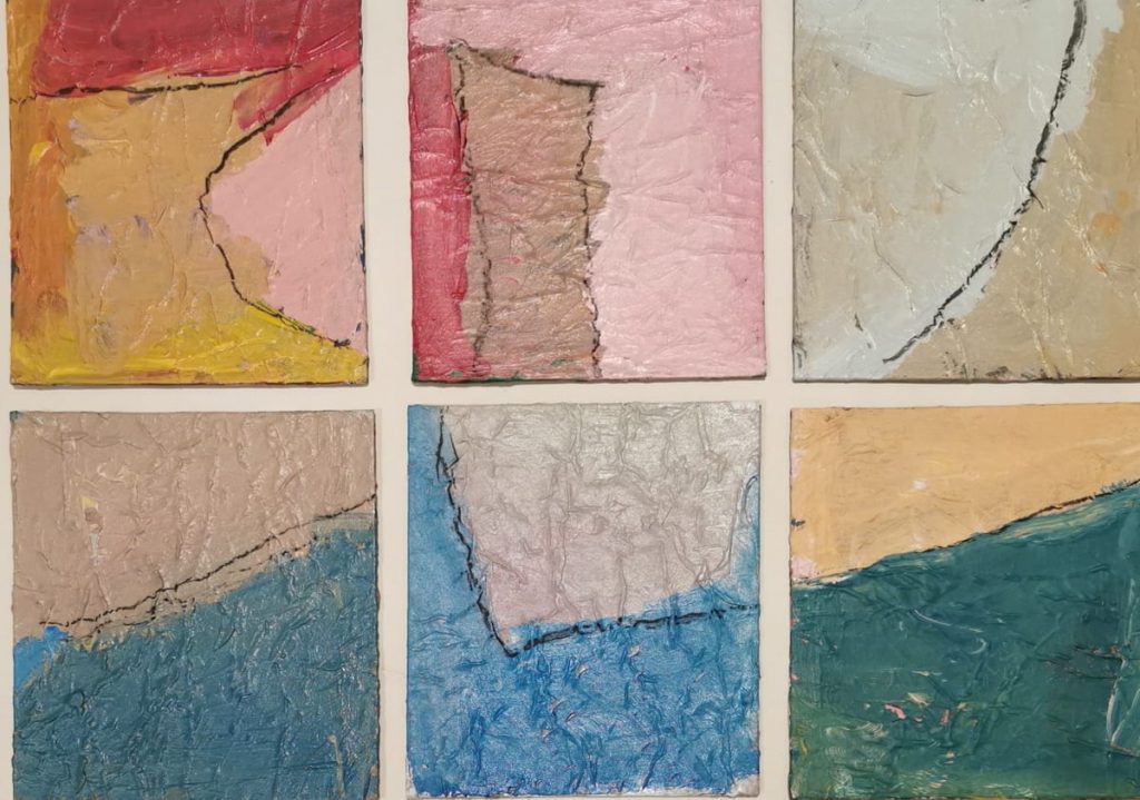 Image: Tom O’Sullivan, Untitled [Series of 6], acrylic and charcoal on board. Courtesy of the Artist and Crawford Supported Studio.