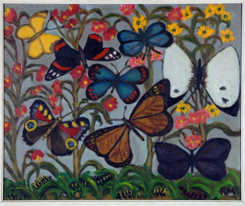 Image credit: Butterflies, c. 1973, Painting, Robert Matthews, Crawford Art Gallery