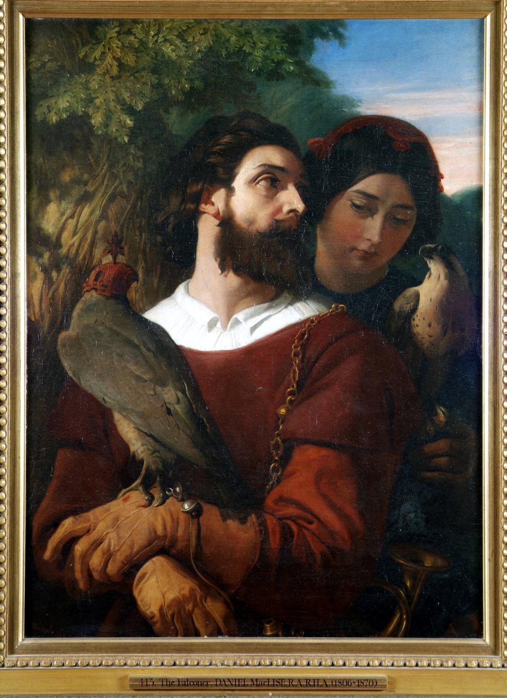 CAG.413 Daniel Maclise, The Falconer, 1853, olaphictiúr ar chanbhás, 61 x 47 cm. Bronnta, Cairde Bailiúchán na hÉireann, 1955. © Gailearaí Crawford Chorcaí