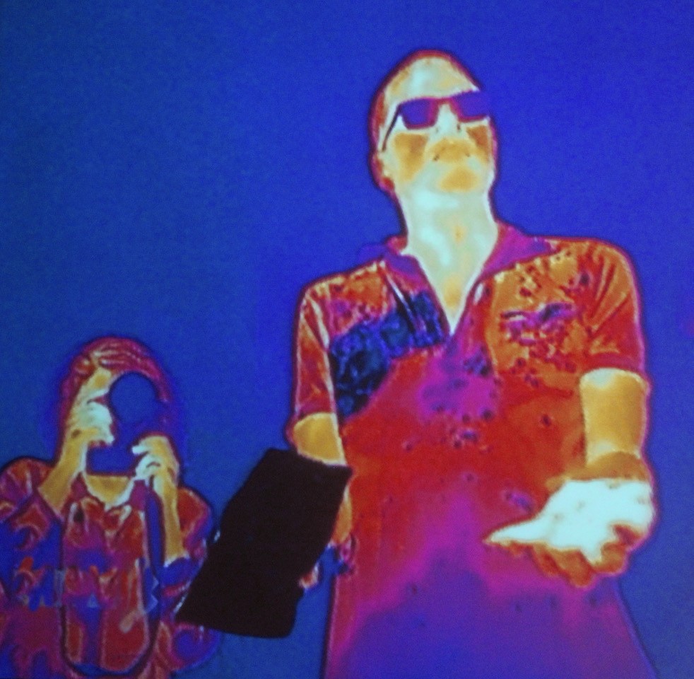 School of Looking artists using an infrared camera for their artwork called Sense of Heat.